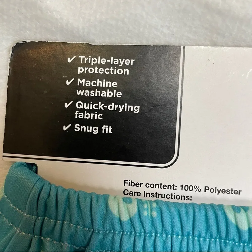 13 - 18 lbs 6 Months Reusable Swim Diaper - Blue & Pink Ruffles UPF 50